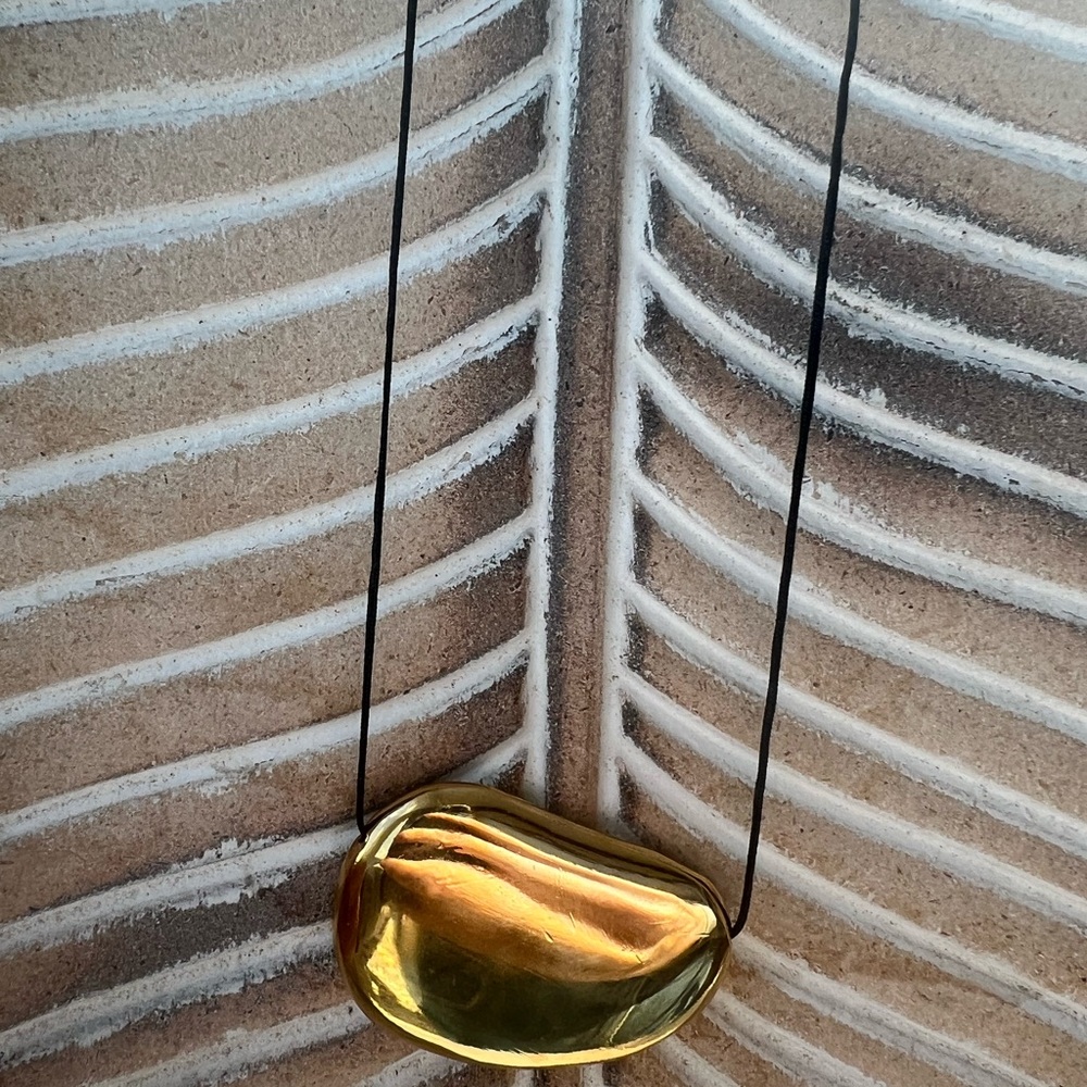 Mayamar Gold Bean 24 karat dipped Adjustable Necklace NEW